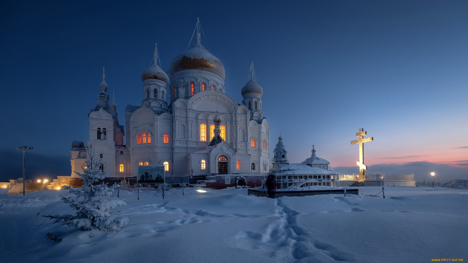 города, -, православные, церкви, , монастыри, монастырь, зима, зодчество, россия, снег, ночь