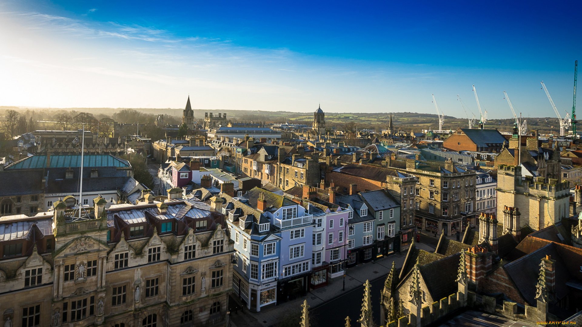 oxford, england, города, -, панорамы