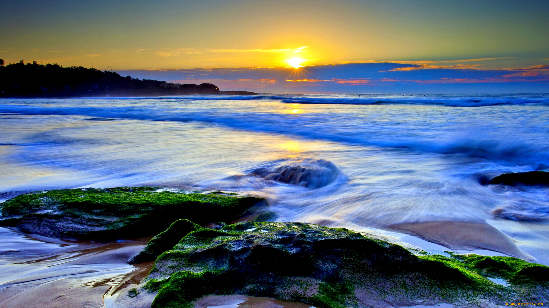 ocean, sunset, природа, восходы, закаты, пляж, океан, закат