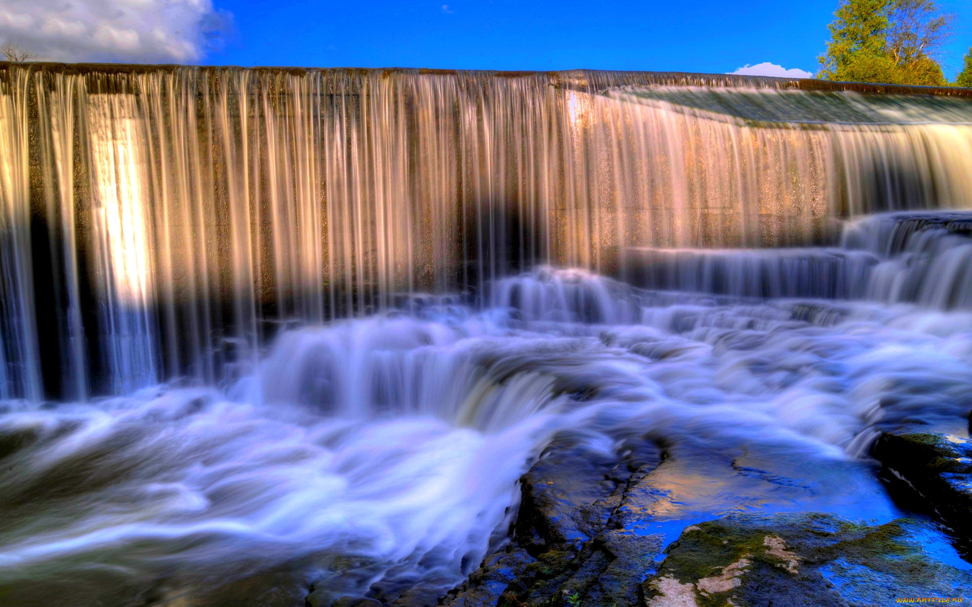 waterfalls, природа, водопады, каскад, река, водопад
