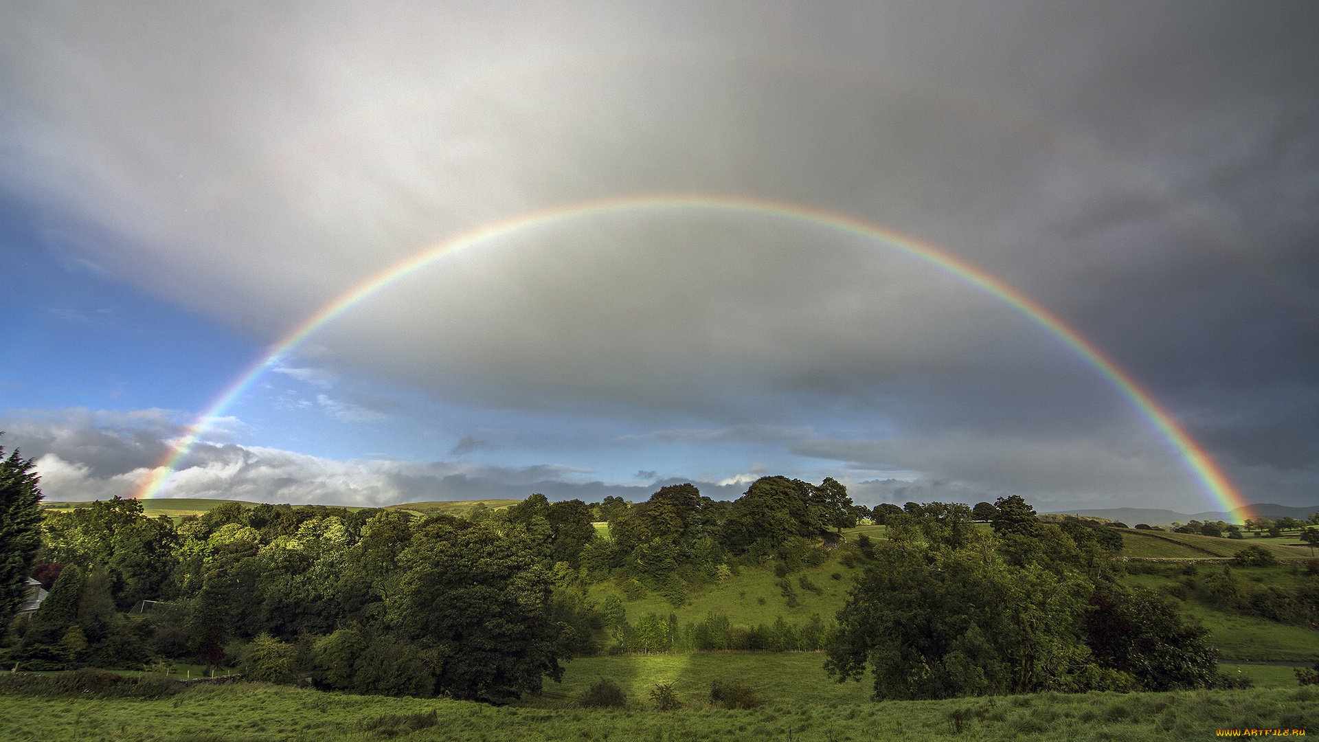 airton, north, yorkshire, england, природа, радуга, эйртон, северный, йоркшир, англия, пейзаж, тучи, облака