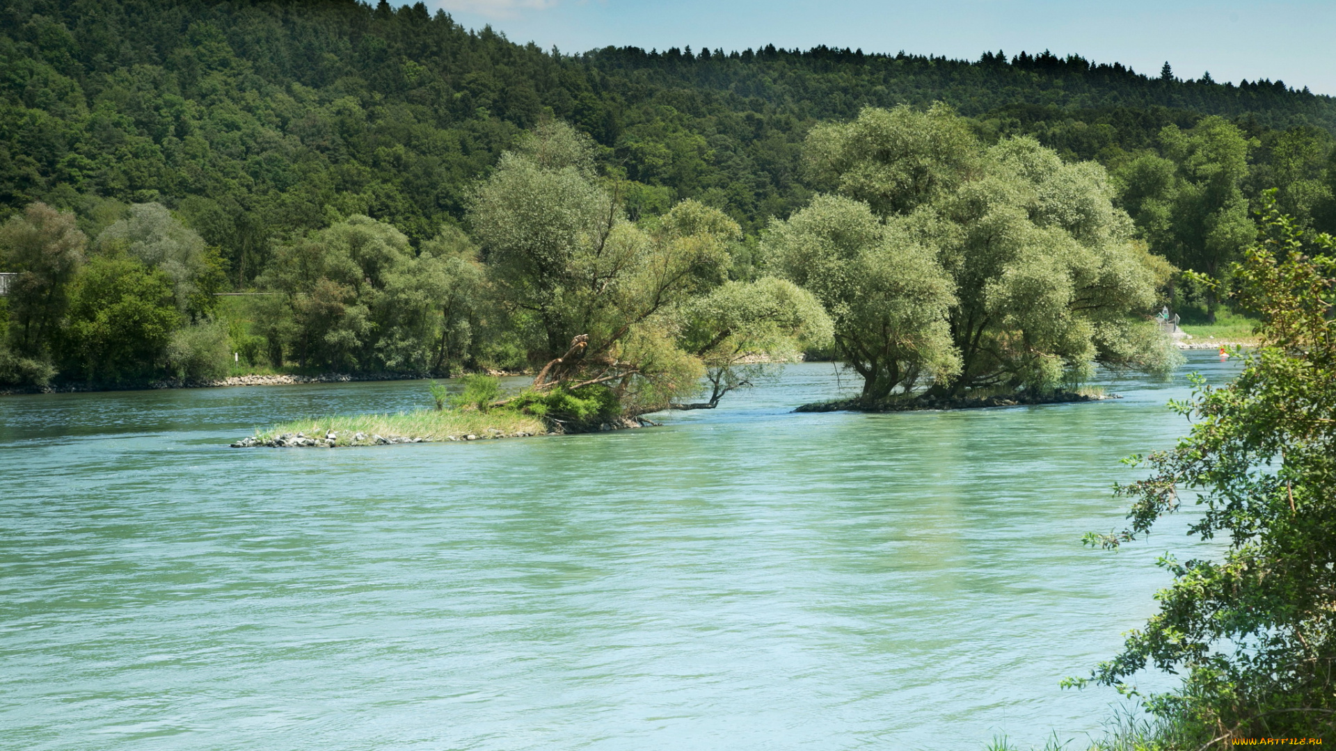 германия, бавария, природа, реки, озера, река, лес