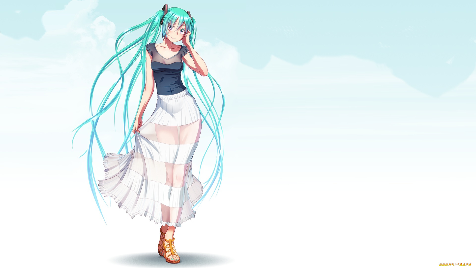 аниме, vocaloid, hatsune, miku, девушка, арт, takouji