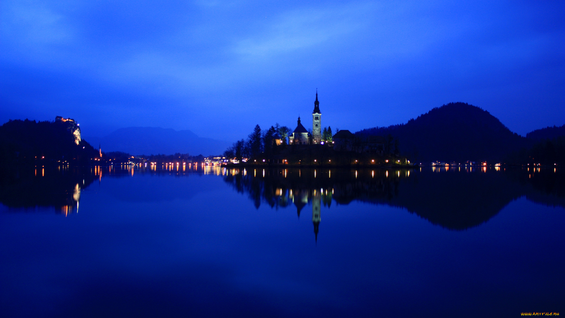 lake, bled, slovenia, города, блед, словения