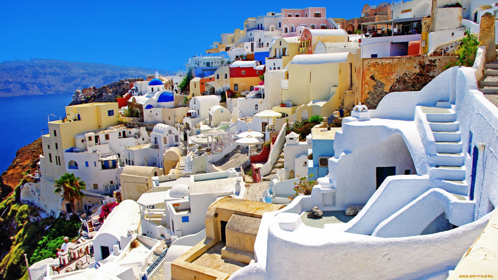 oia, santorini, greece, города, санторини, греция, ия