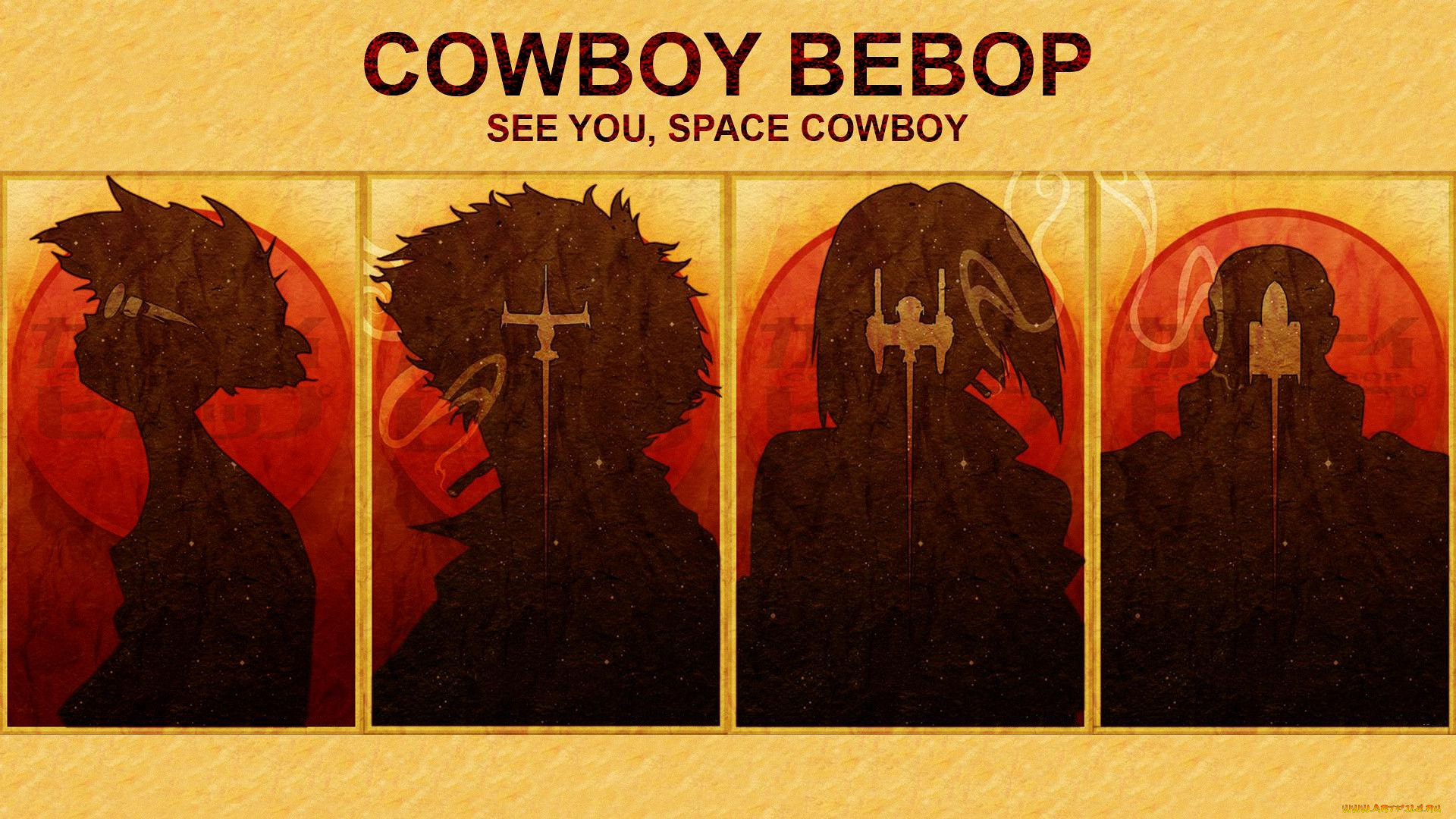 аниме, cowboy, bebop, ed, jet, spike, корабль, космос, vicious