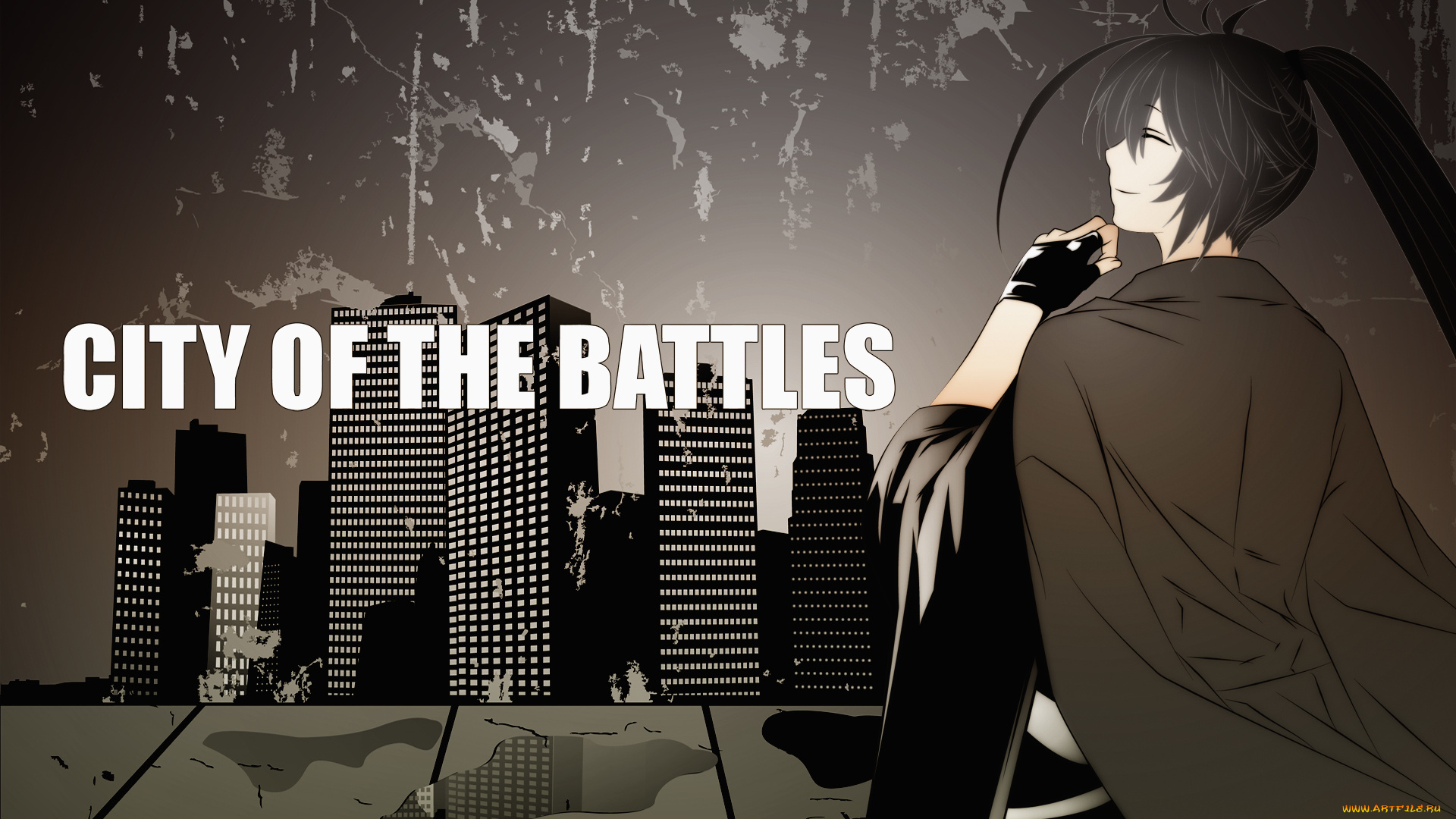 аниме, город, , улицы, , здания, girls, anime, city, of, the, battles