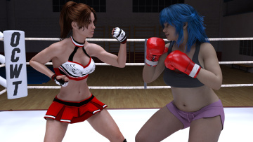Картинка 3д+графика спорт+ sport взгляд ринг фон девушки бокс