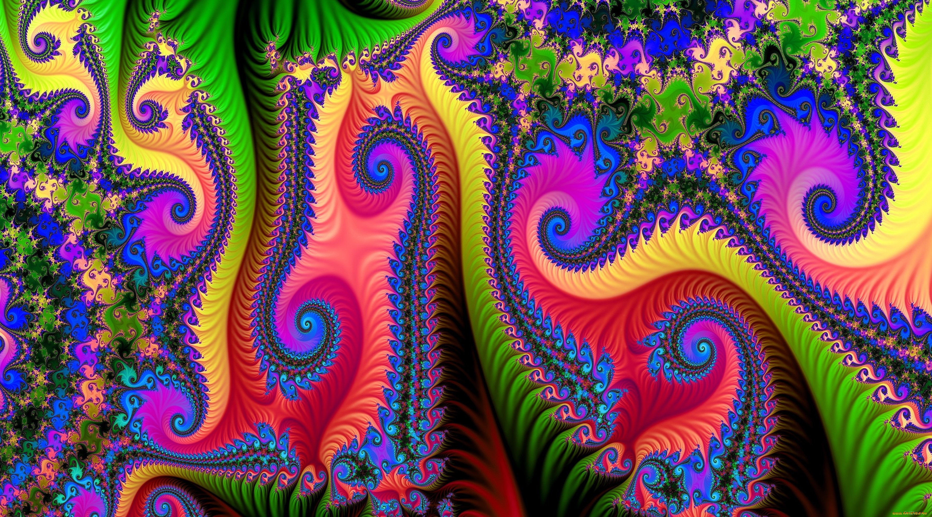 3д, графика, фракталы, , fractal, узор, цвет, фон