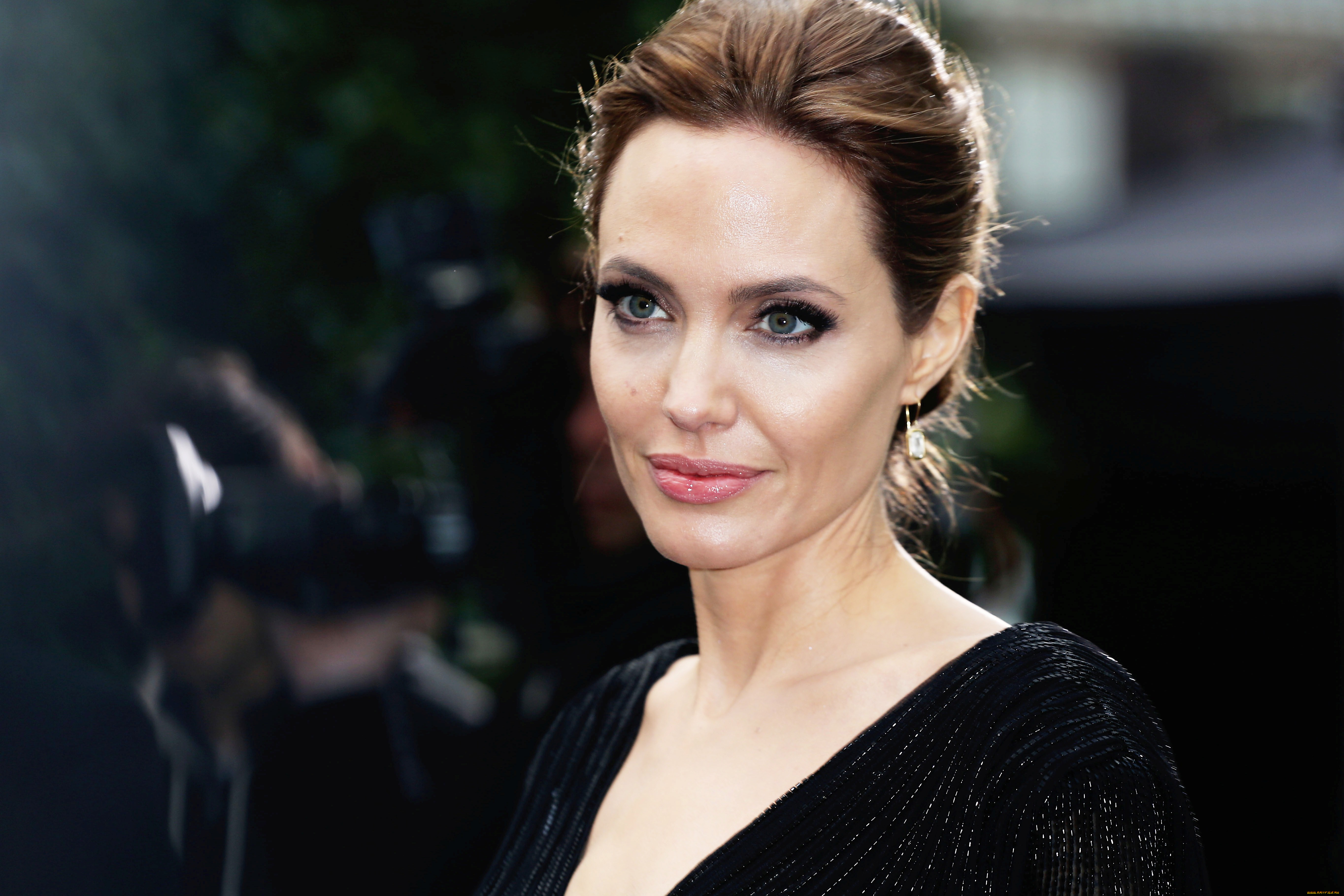 девушки, angelina, jolie, улыбка, лицо, актриса