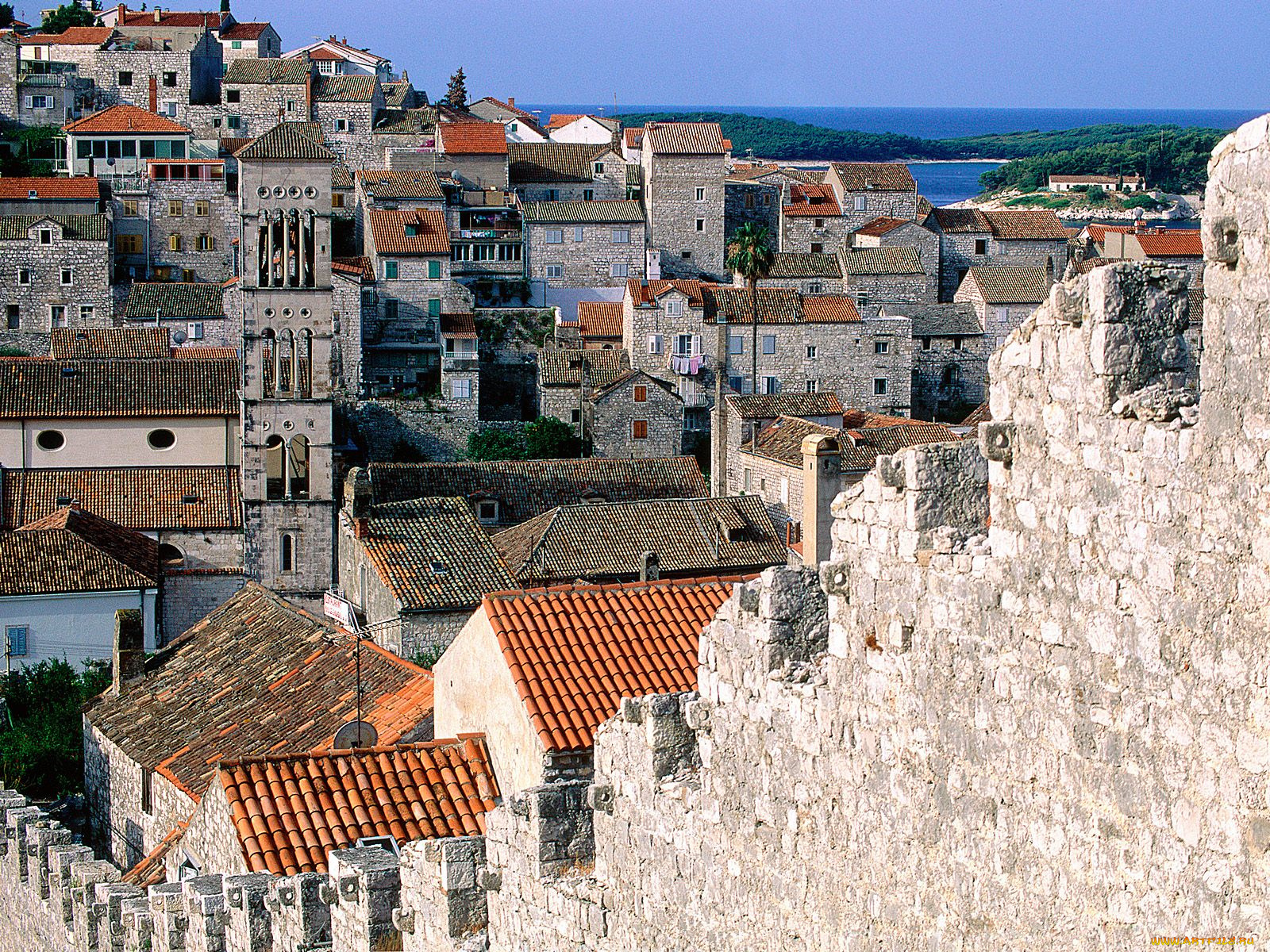 ramparts, of, hvar, croatia, города