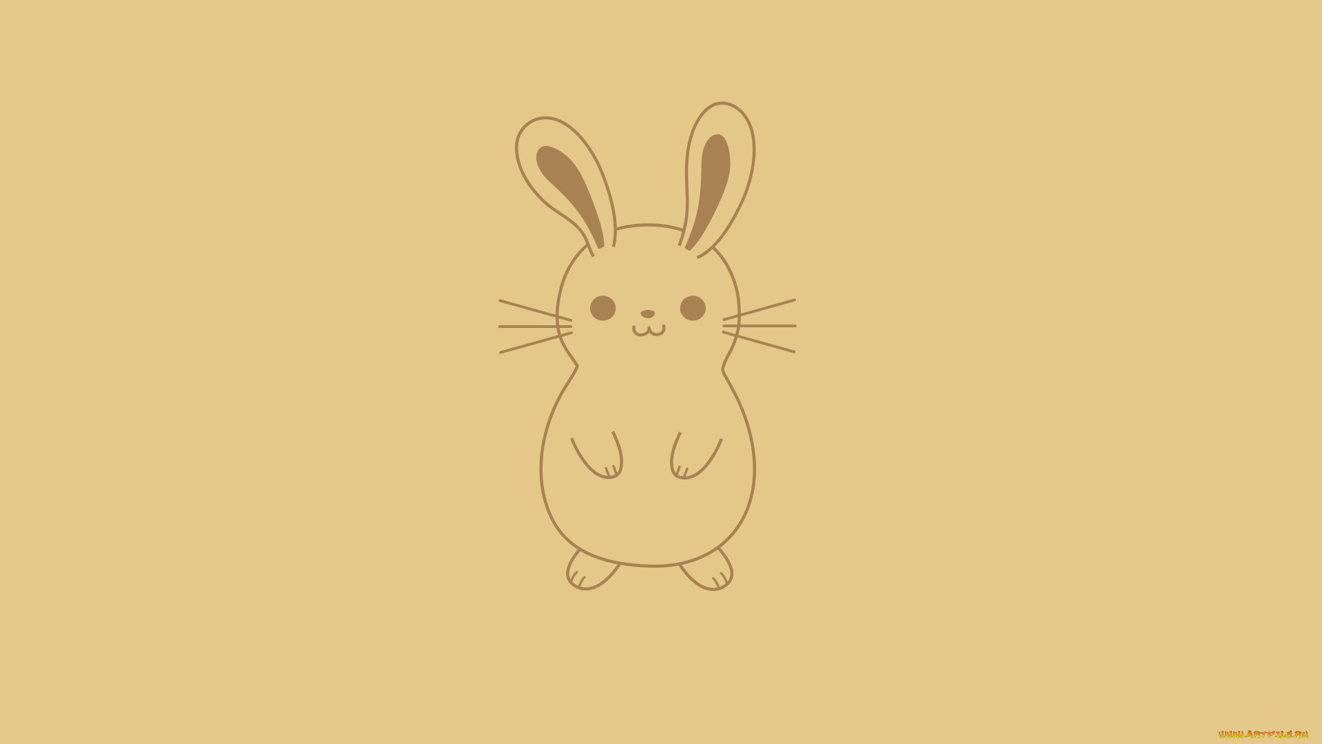 рисованное, минимализм, заяц, светлый, фон, rabbit, кролик