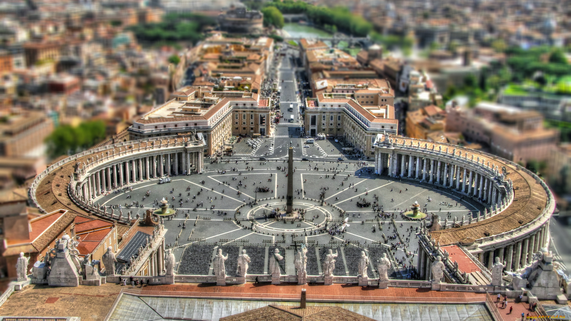rome, -, saint, peter, города, рим, , ватикан, , италия, панорама, собор, площадь