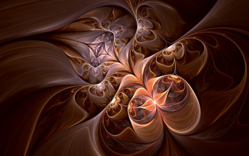 Картинка 3д+графика фракталы+ fractal линии изгибы формы коричневый