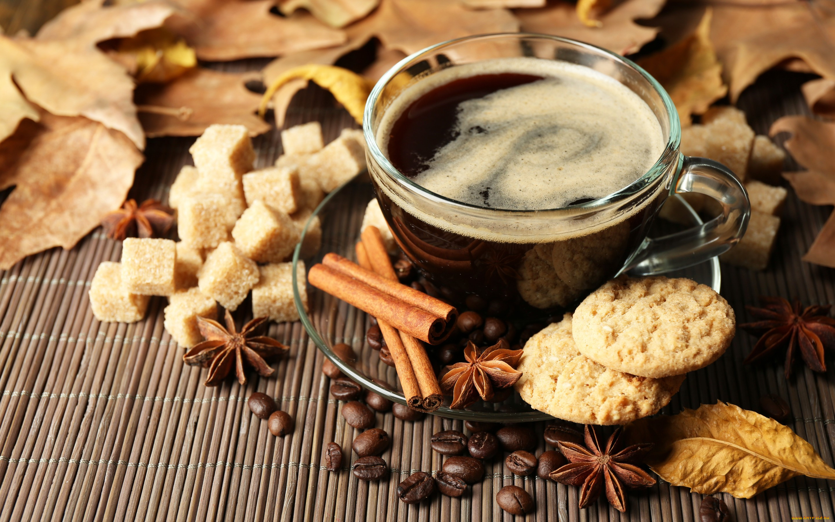 еда, кофе, , кофейные, зёрна, leaves, hot, листья, cup, coffee, autumn, шарф, чашка, печенье, корица, осень