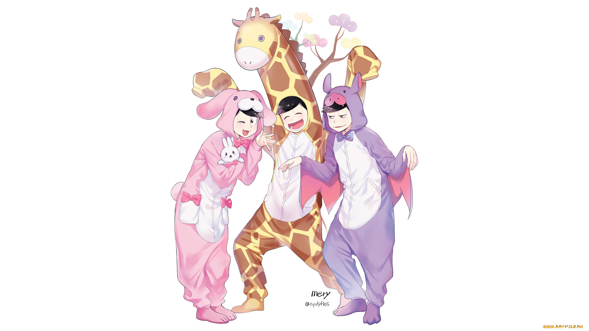 аниме, osomatsu-san, парни