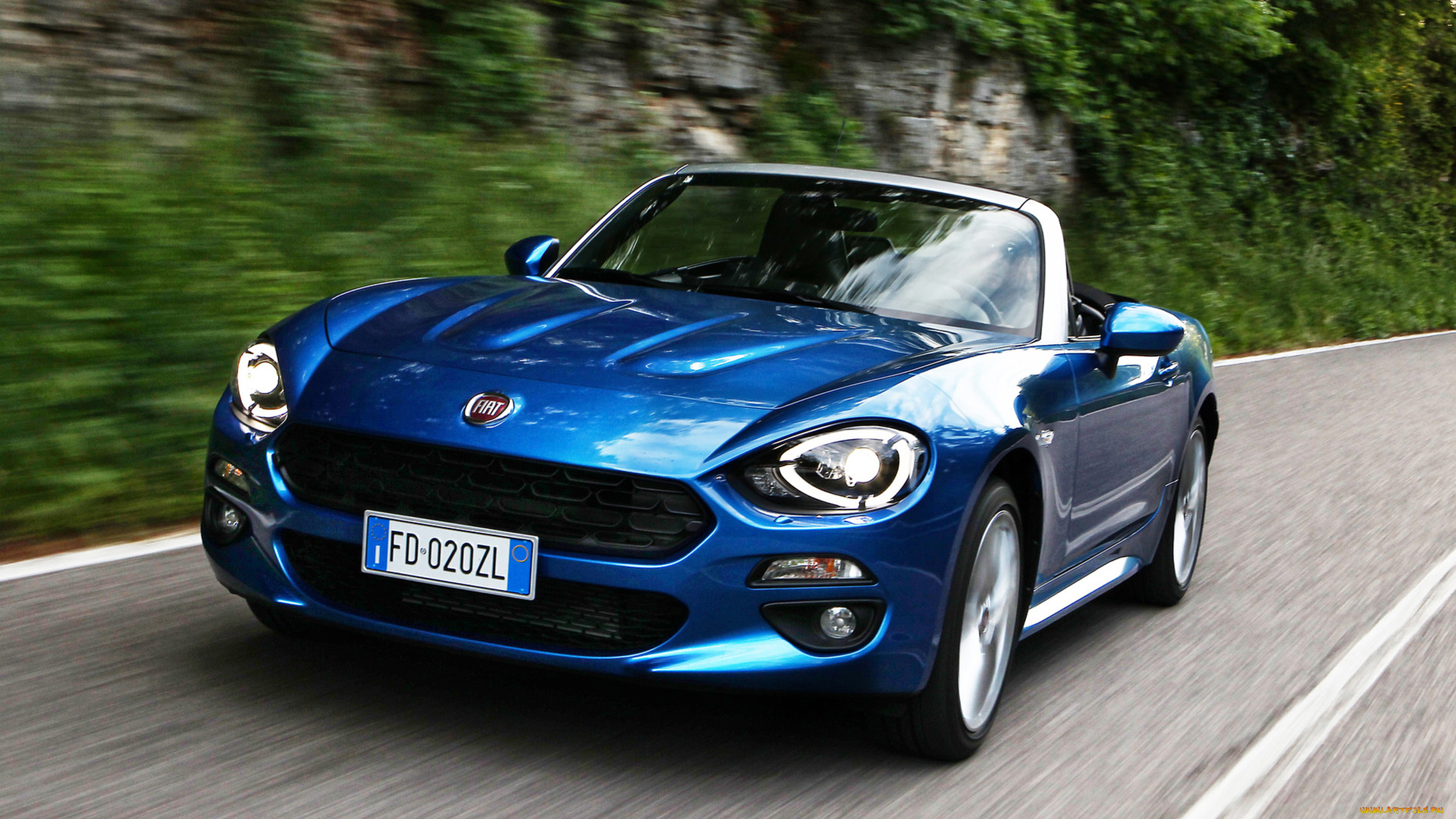 fiat, 124, spider, blue, 2017, автомобили, fiat, синий, 2017, blue, 124, spider