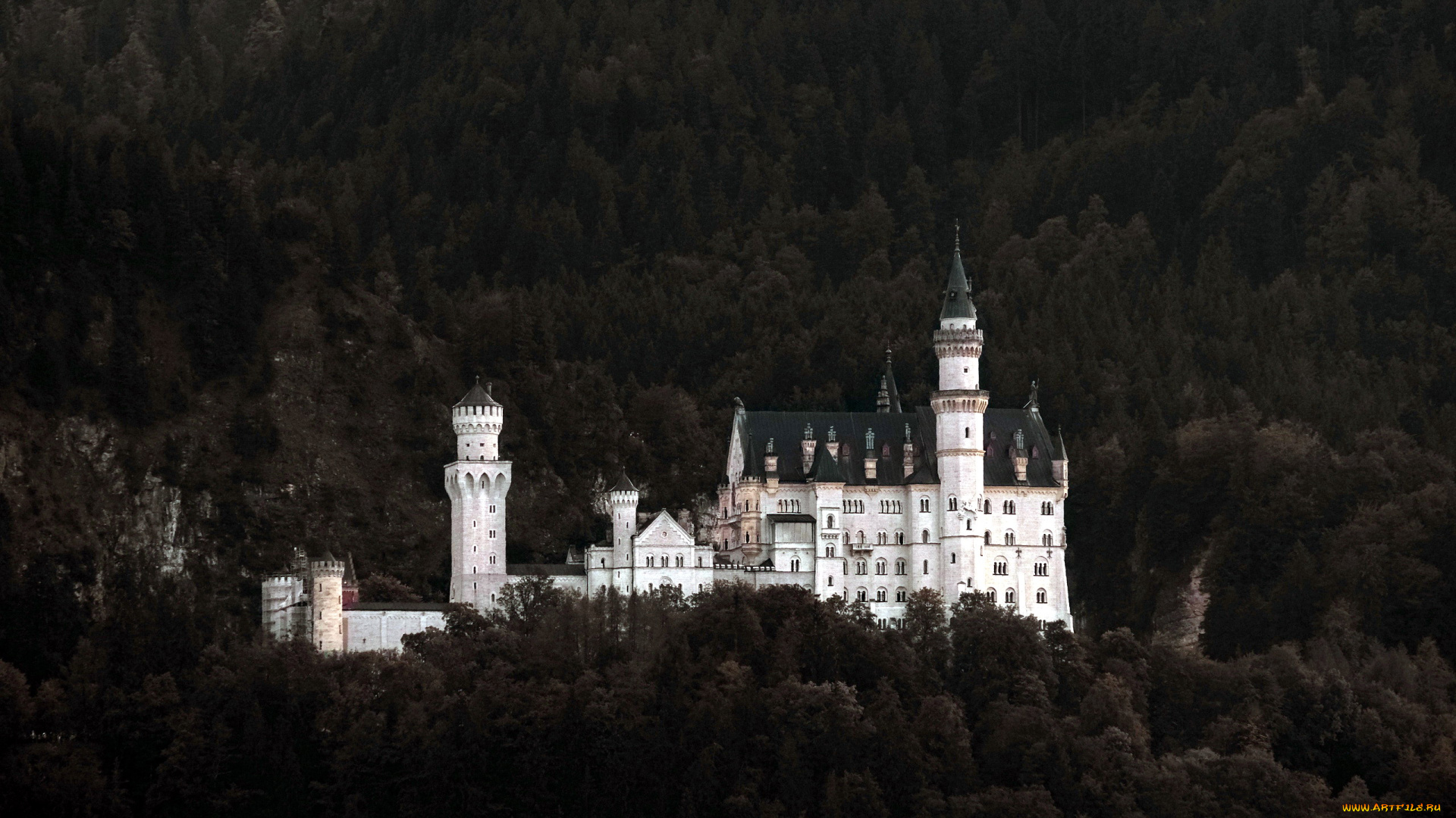 города, замок, нойшванштайн, , германия, neuschwanstein, castle