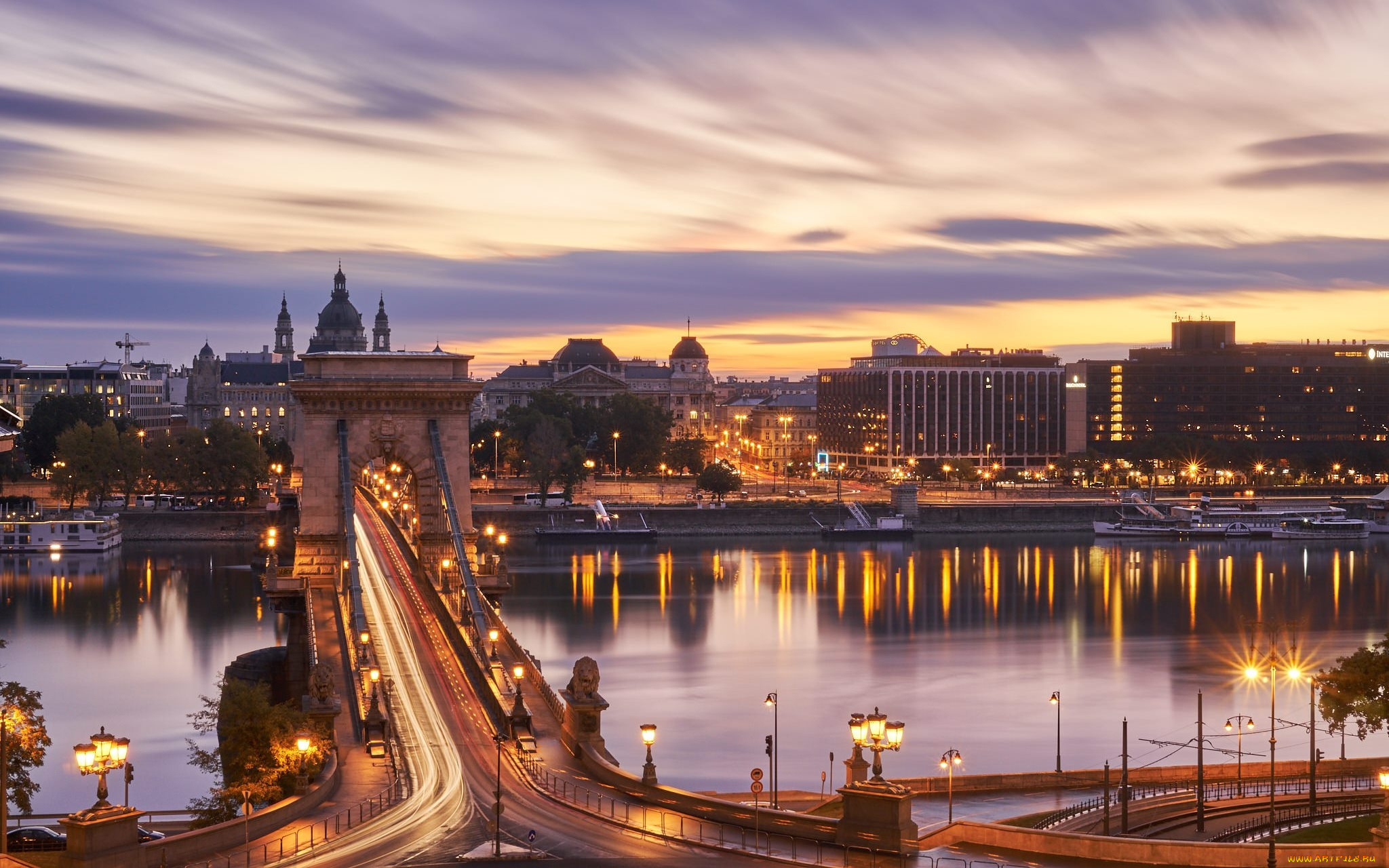 города, будапешт, , венгрия, мост, река