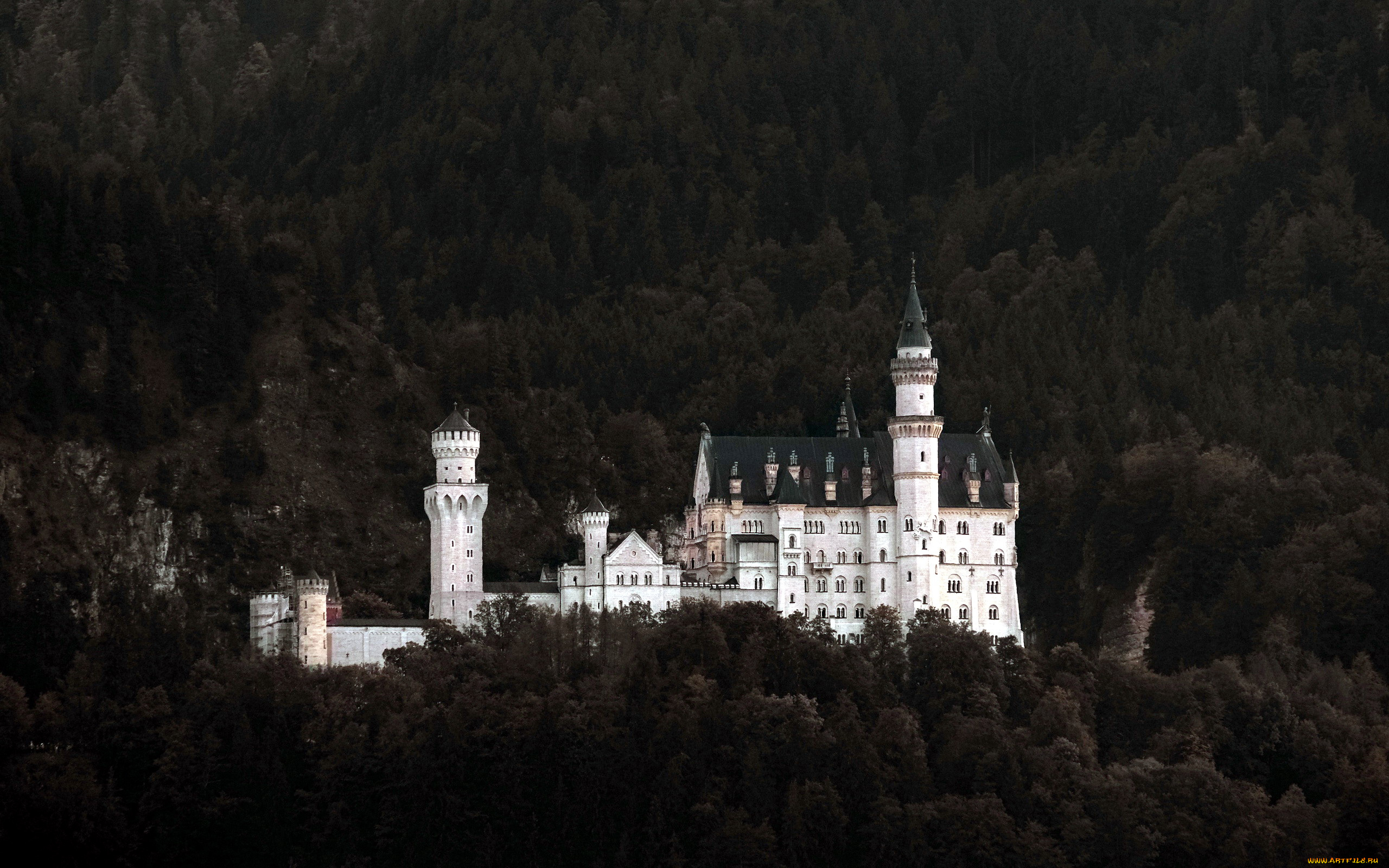 города, замок, нойшванштайн, , германия, neuschwanstein, castle