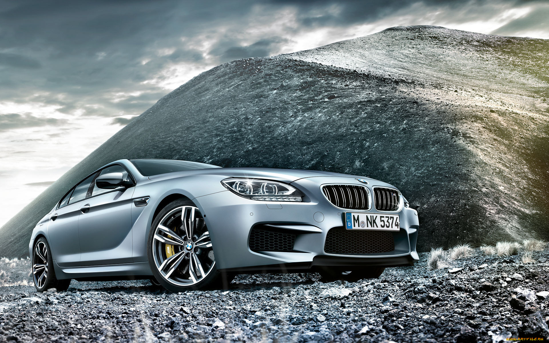 автомобили, bmw, m6, gran, coupe, mpower, tuning, sky, clouds, mountain