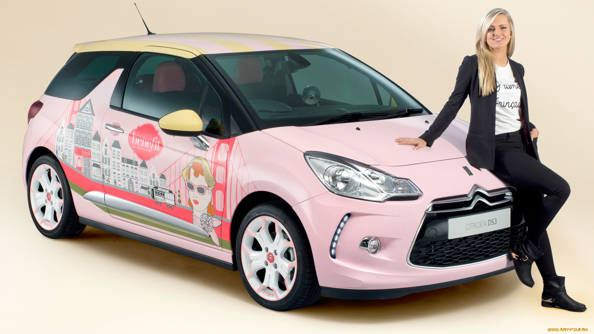 2013, citroen, ds3, , benefit, cosmetics, автомобили, авто, с, девушками, девушка, тюнинг, benefit, cosmetics, citroen