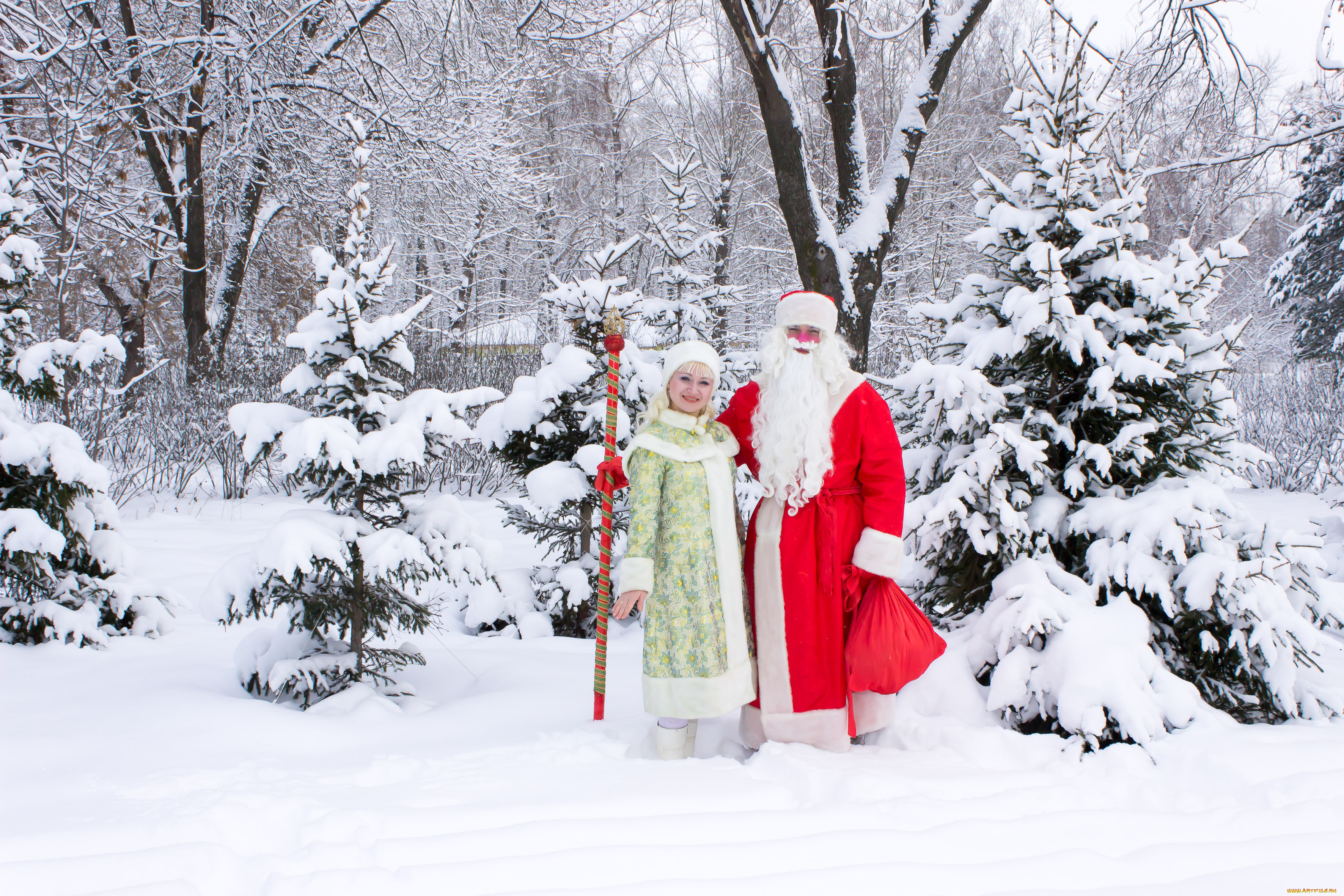 Праздник Новый Год 2014 свечи Дед Мороз снегурочка зима бесплатно