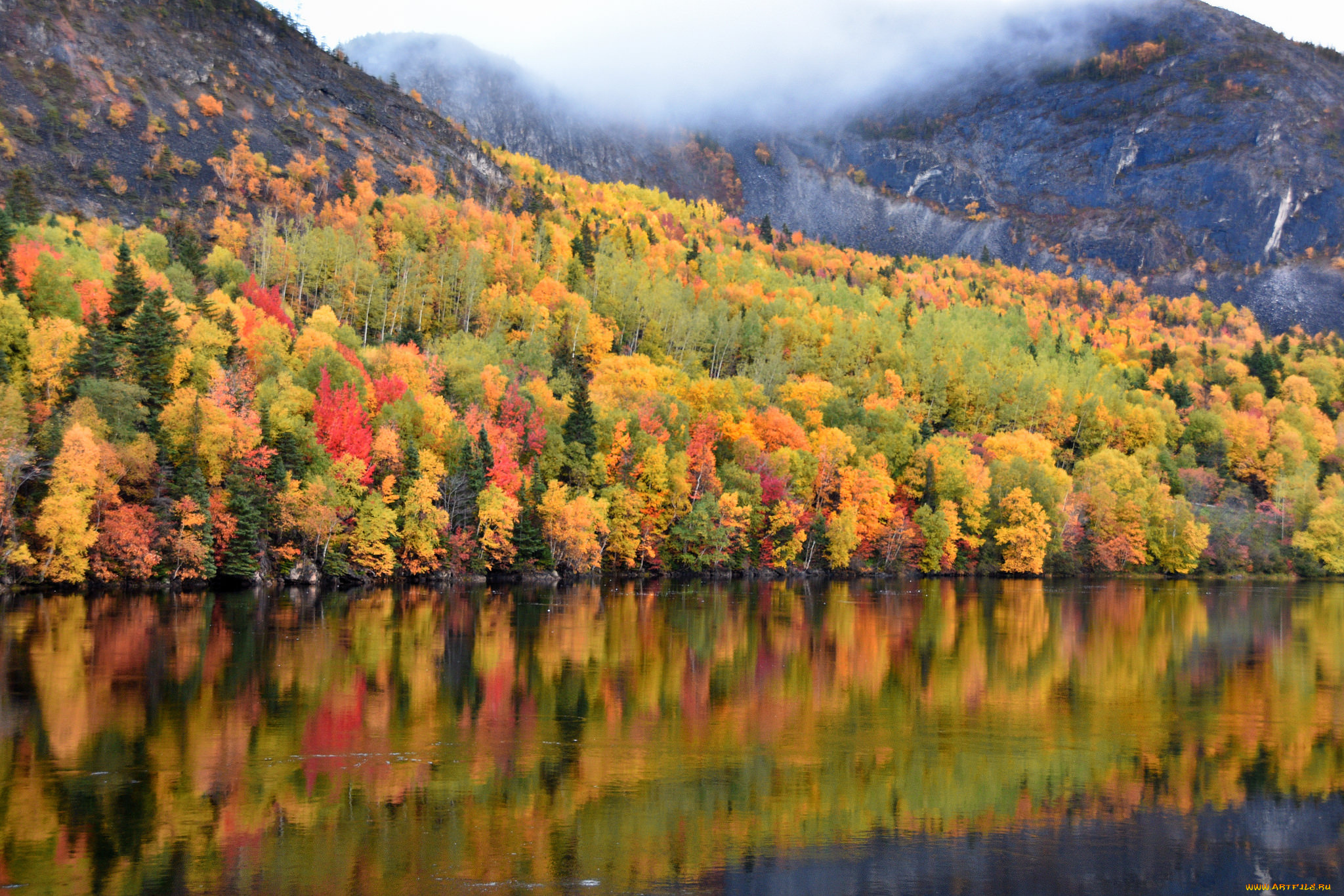 природа, реки, озера, озеро, осень, отражение
