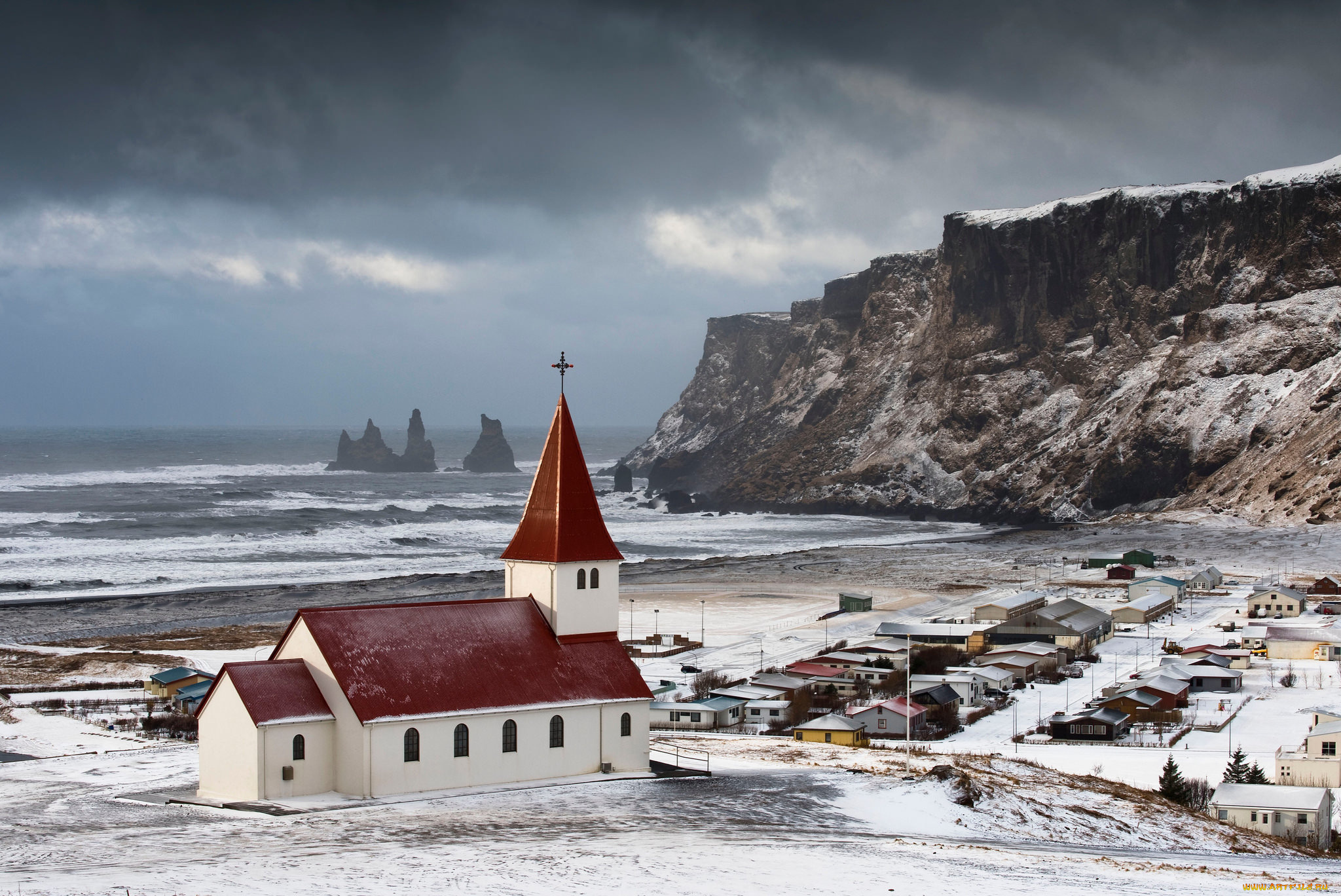 города, -, католические, соборы, , костелы, , аббатства, ocean, church, iceland