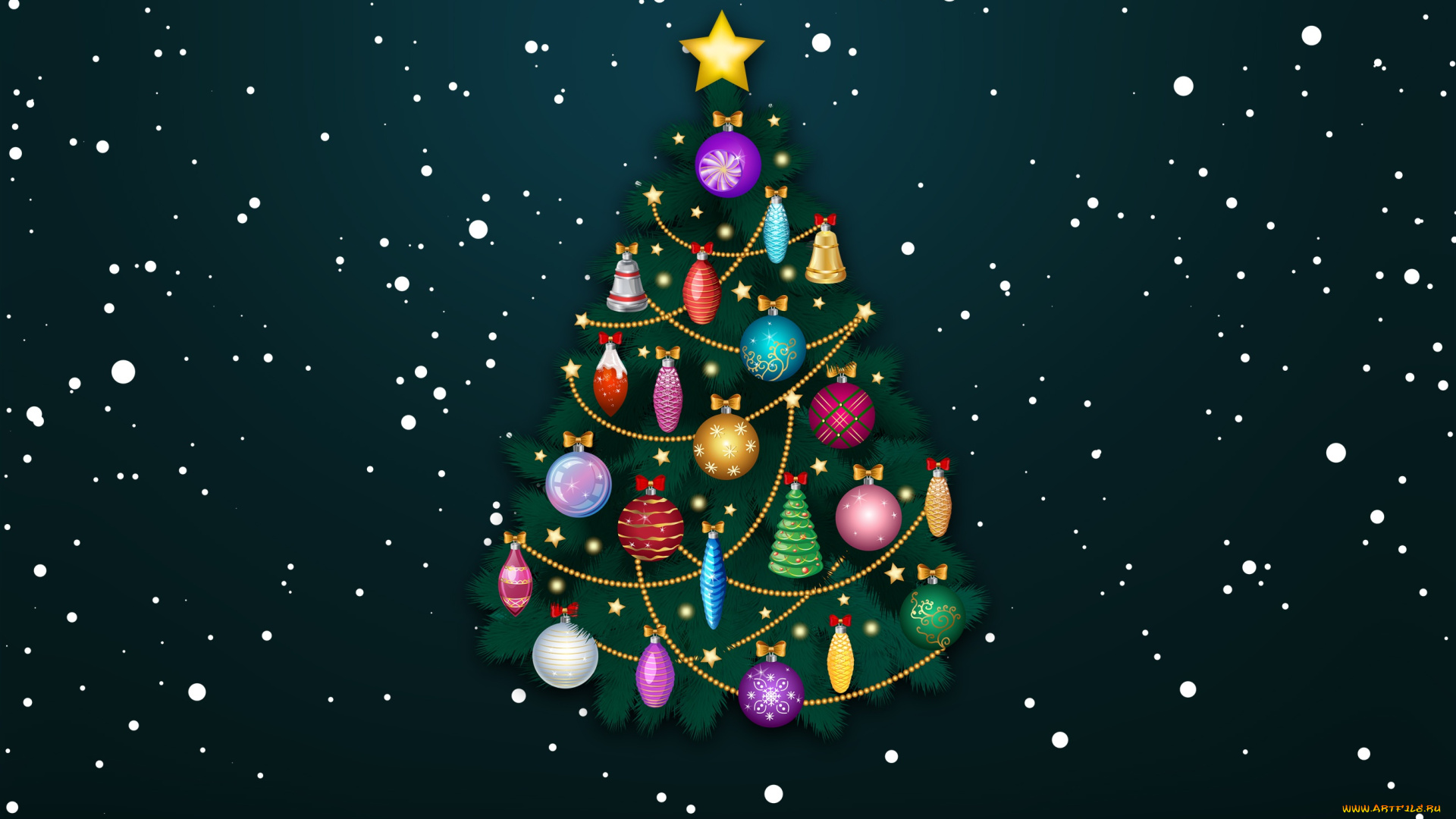 праздничные, векторная, графика, , новый, год, Ёлка, снежинки, украшения, фон, праздник, елка, новый, год, зима, минимализм, рождество, игрушки, снег