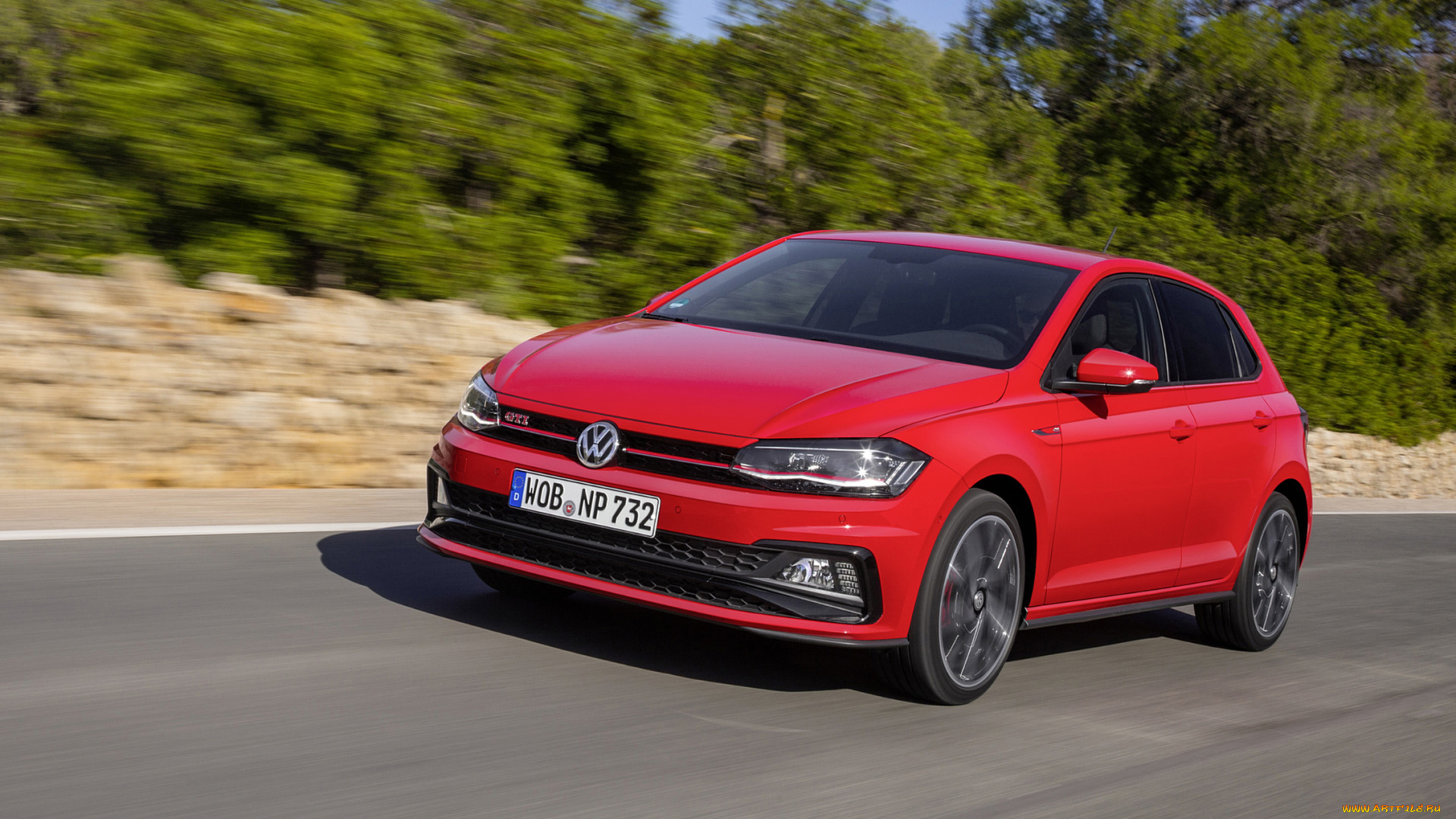 volkswagen, polo, gti, 2018, автомобили, volkswagen, красный, 2018, gti, polo