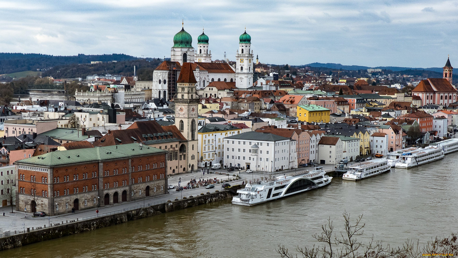 passau, bavaria, germany, города, -, улицы, , площади, , набережные