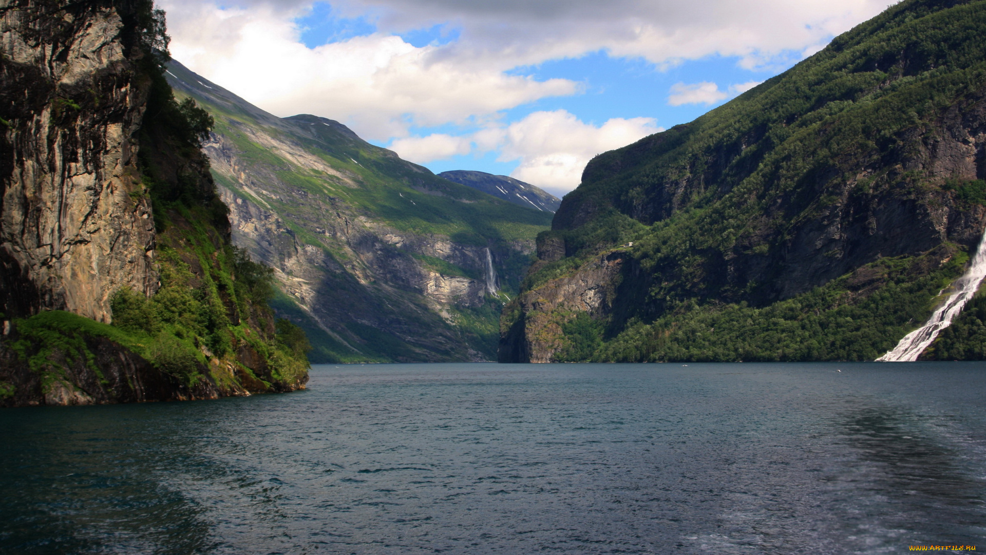 geirangerfjord, норвегия, природа, реки, озера, горы, озеро