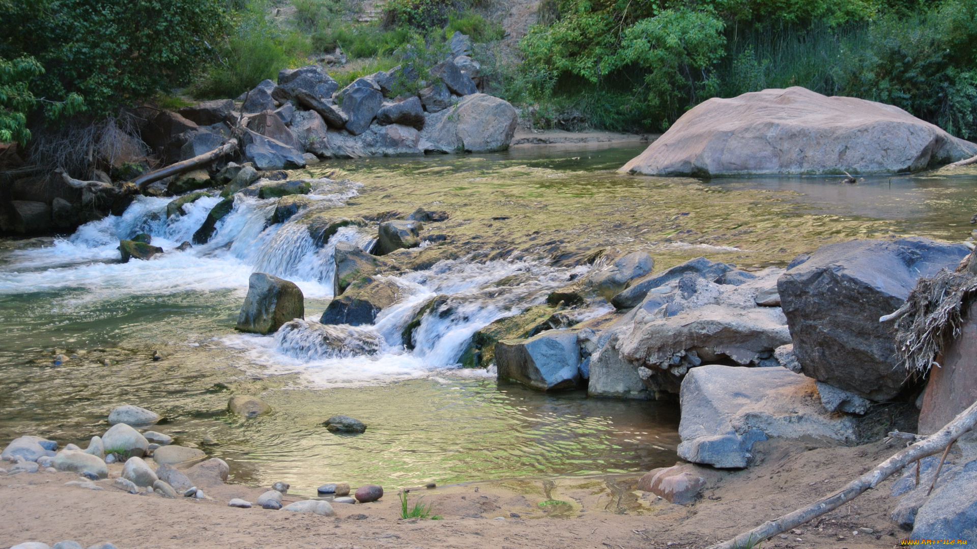 virgin, river, zion, national, park, utah, природа, реки, озера, песок, река, пороги, камни