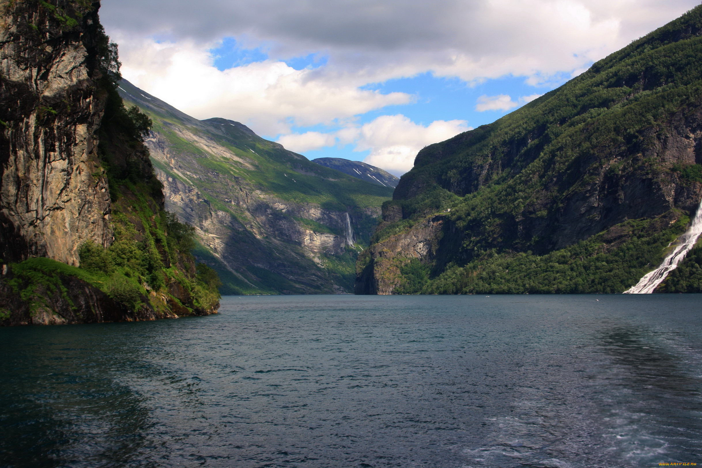 geirangerfjord, норвегия, природа, реки, озера, горы, озеро