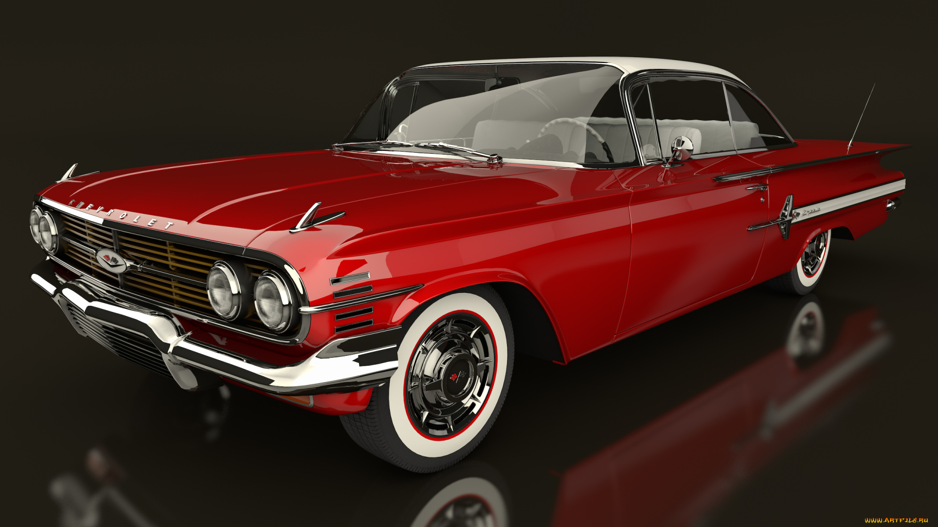 автомобили, 3д, 1960, chevrolet, impala