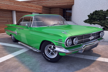 обоя автомобили, 3д, 1960, chevrolet, impala