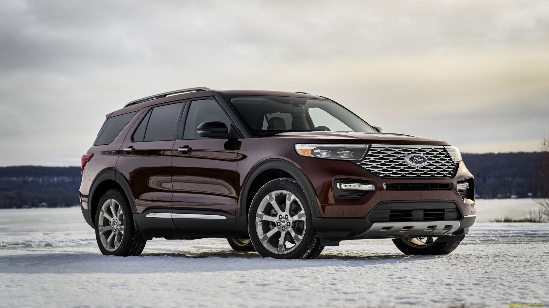 2020, ford, explorer, platinum, автомобили, ford, американские, снег, зима, люкс, новый, внедорожник, platinum, explorer, 2020