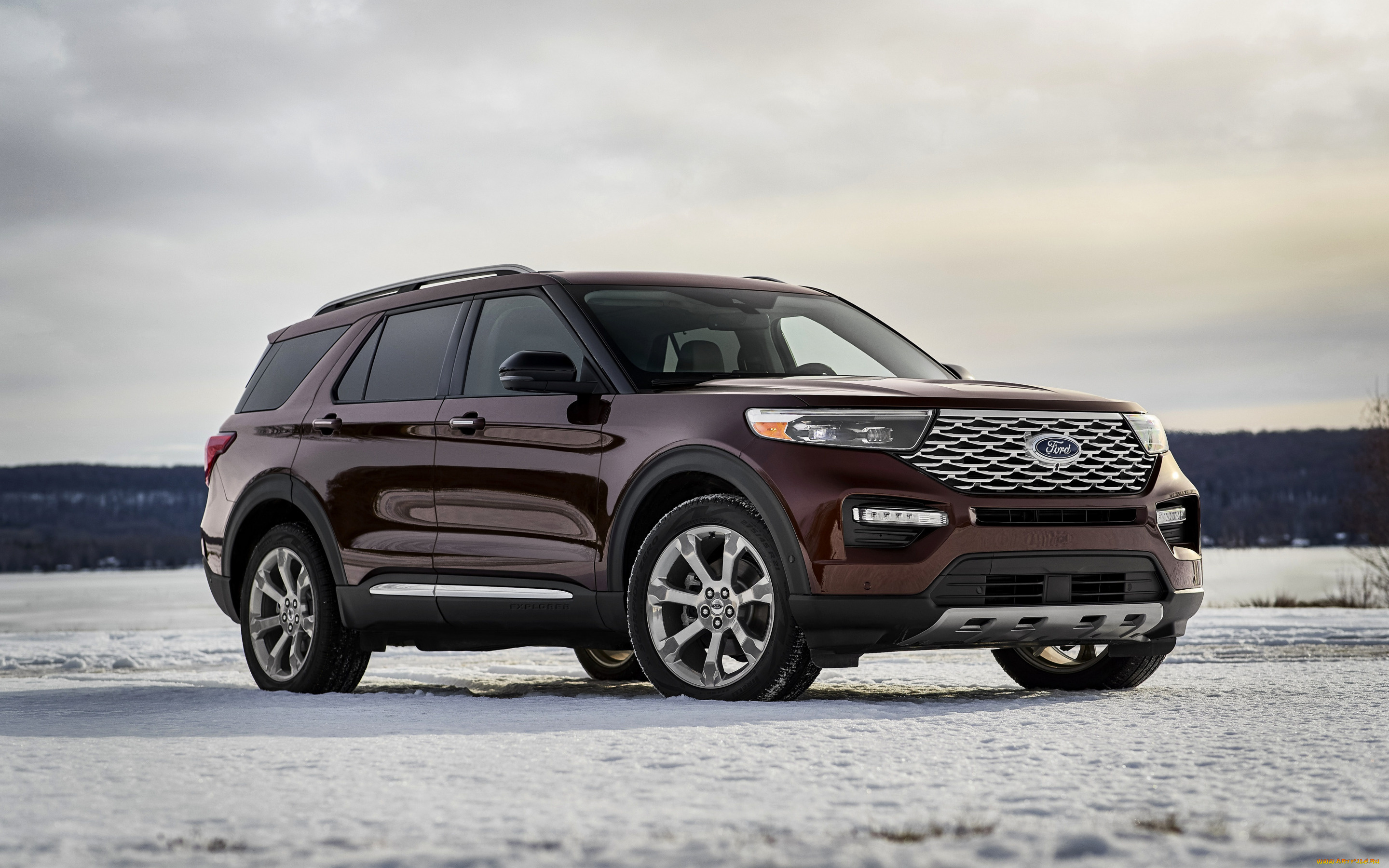 2020, ford, explorer, platinum, автомобили, ford, американские, снег, зима, люкс, новый, внедорожник, platinum, explorer, 2020