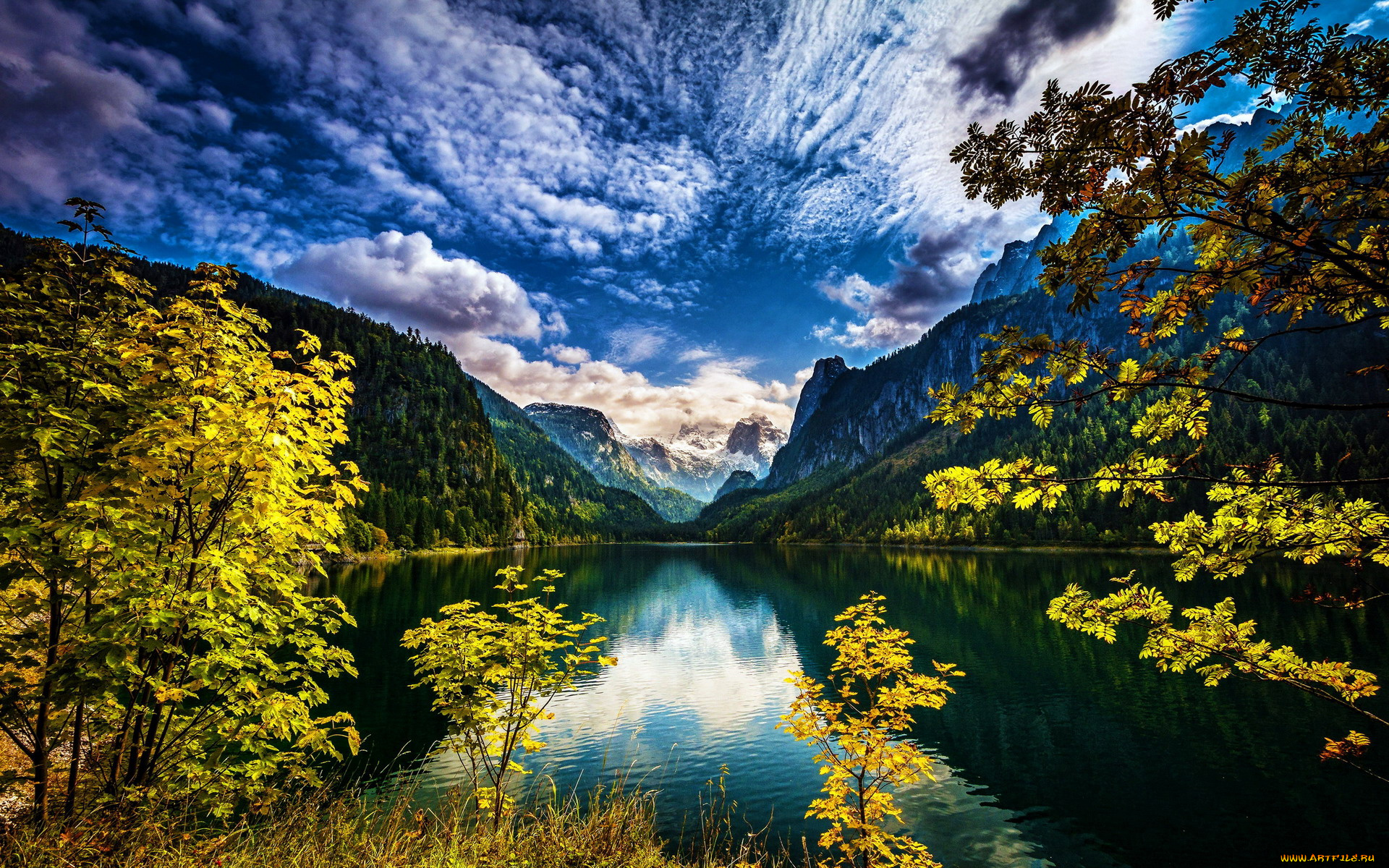 природа, реки, озера, горы, озеро, отражение