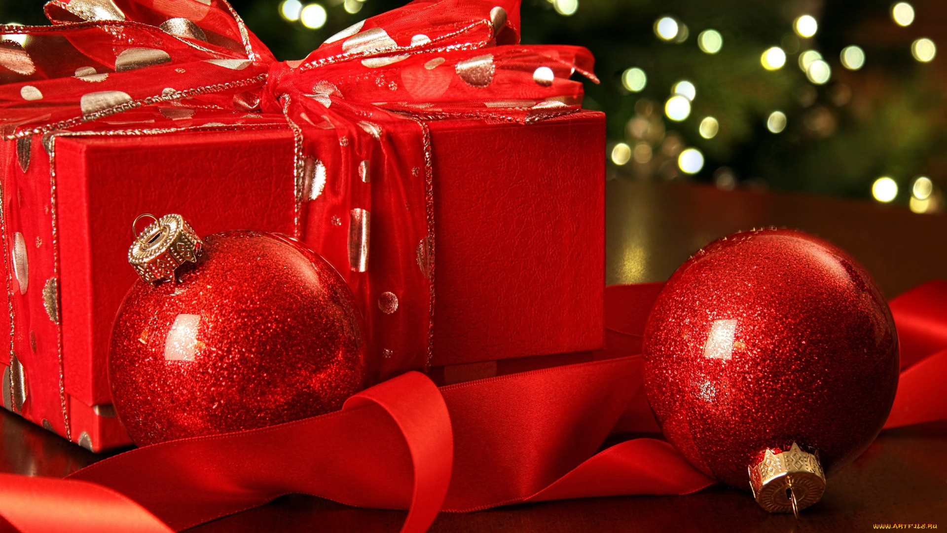 праздничные, подарки, и, коробочки, шарики, подарок, лента, бант