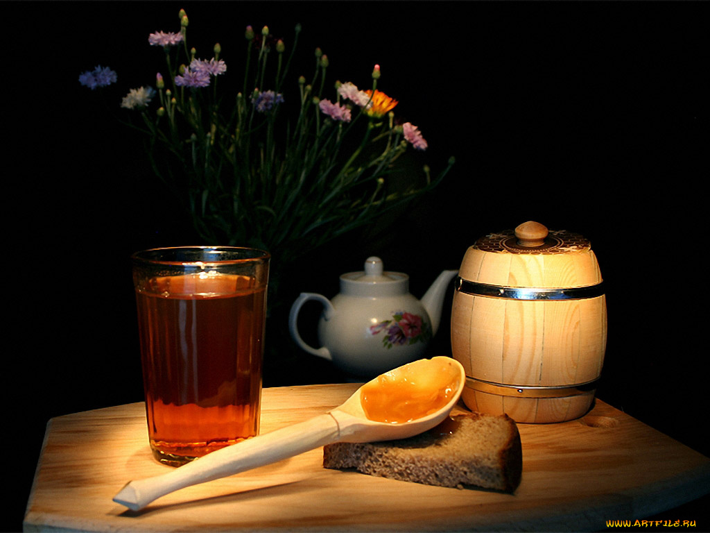 kvazar72, Чай, медом, еда, натюрморт