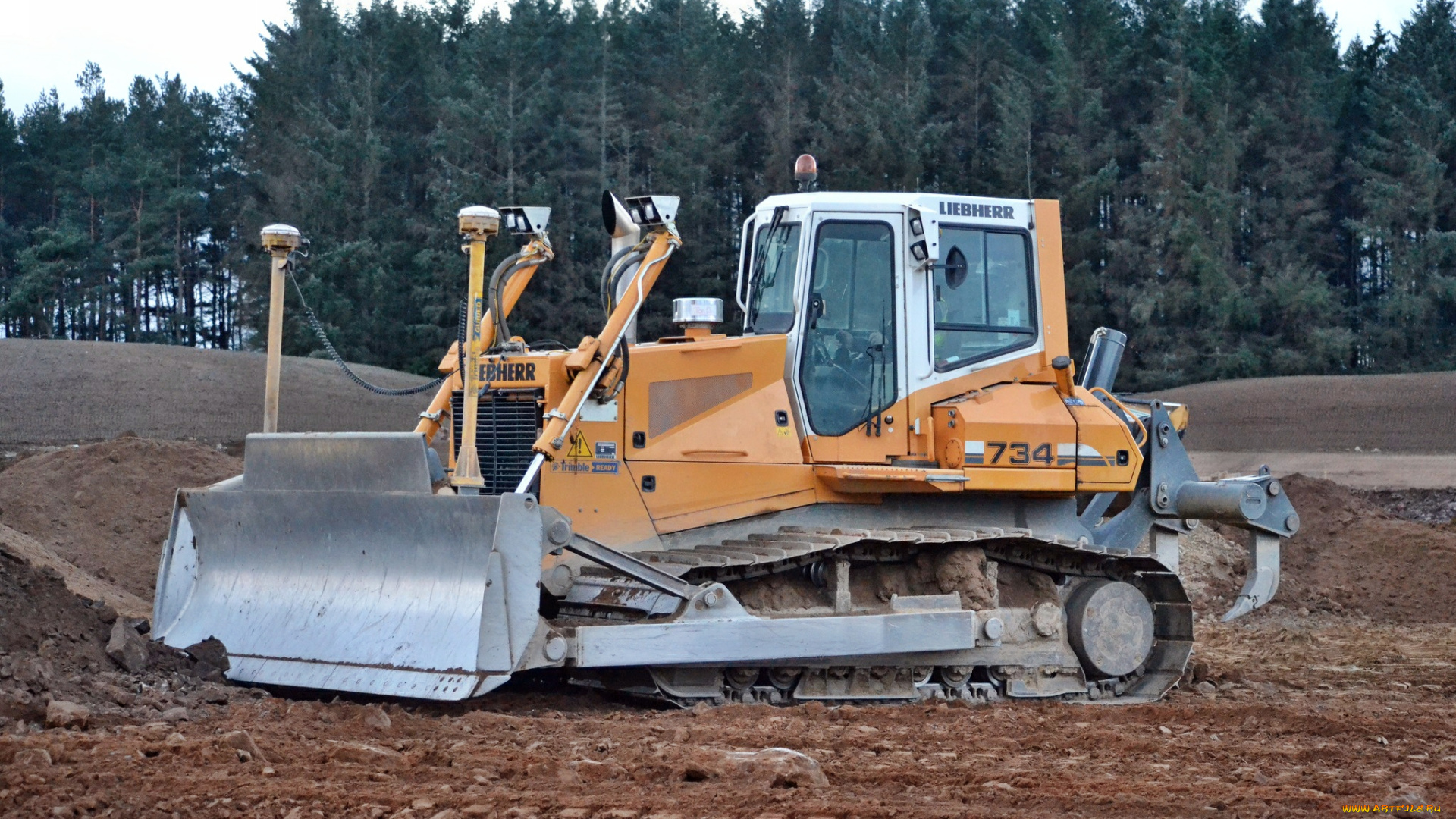 liebherr, 734, dozer, техника, бульдозеры, на, гусенецах, мощь, ковш, бульдозер