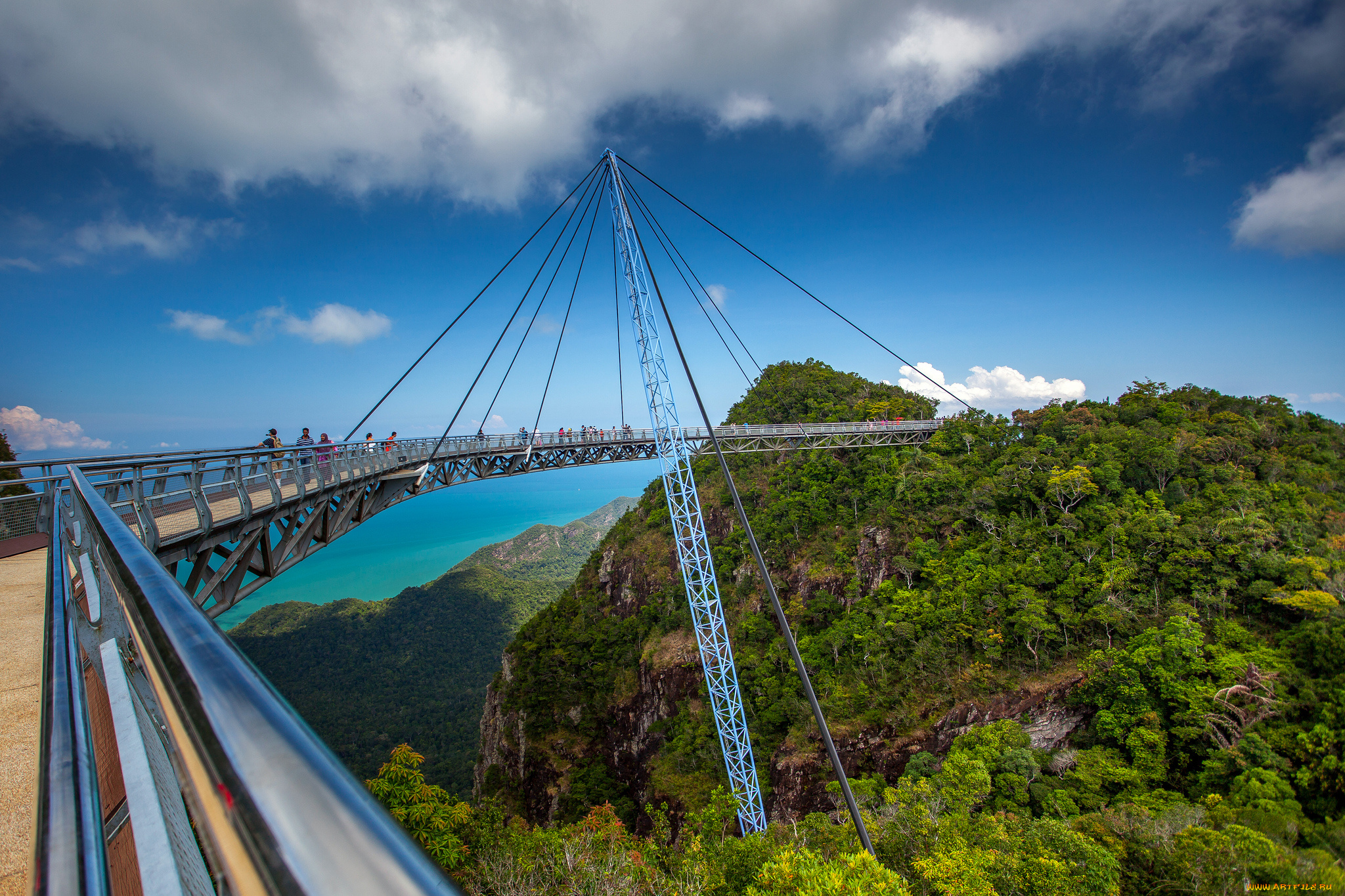 langkawi, sky, bridge, природа, горы, лес, каньон, мост