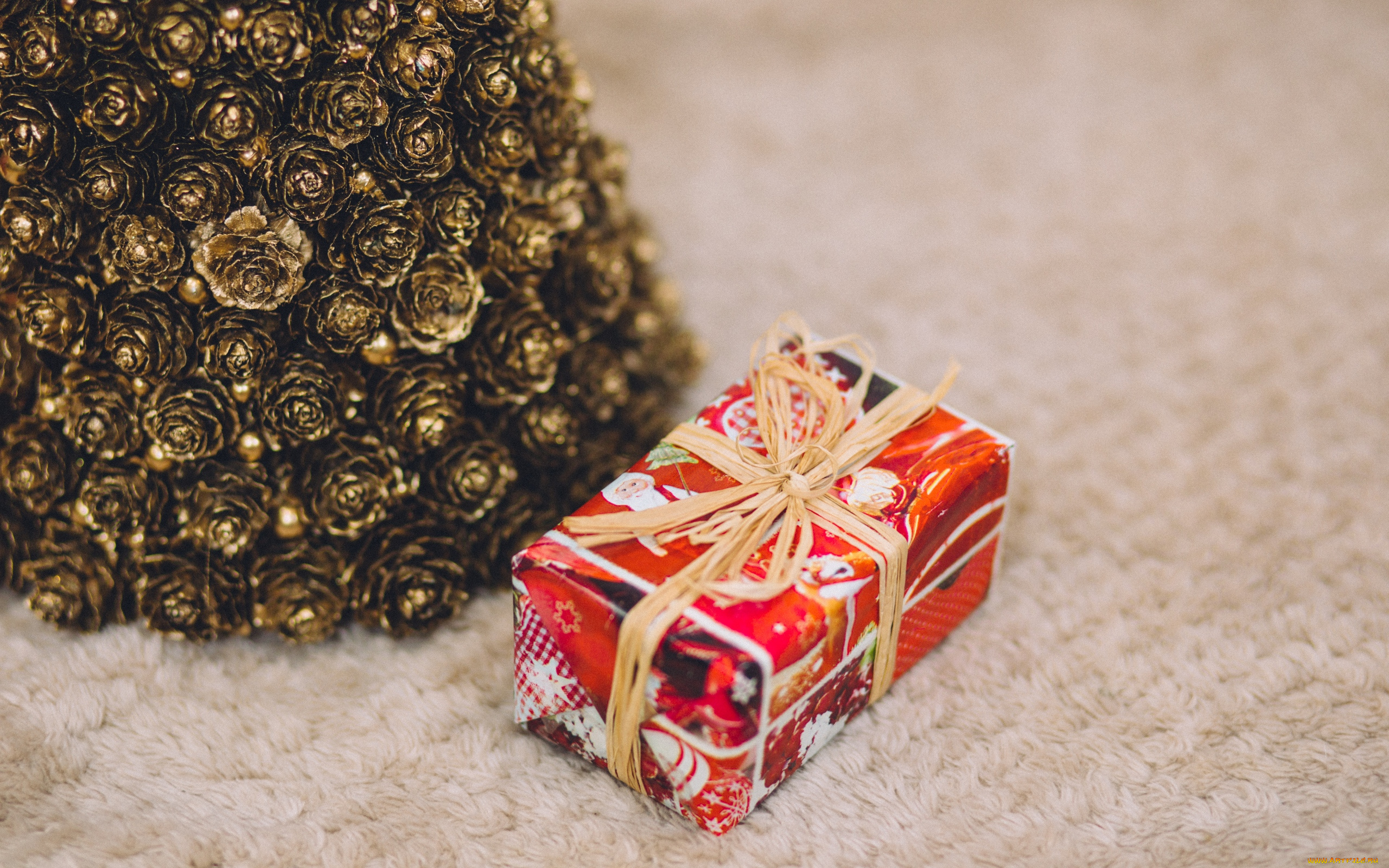 праздничные, подарки, и, коробочки, шишки, коробка, подарок, праздник
