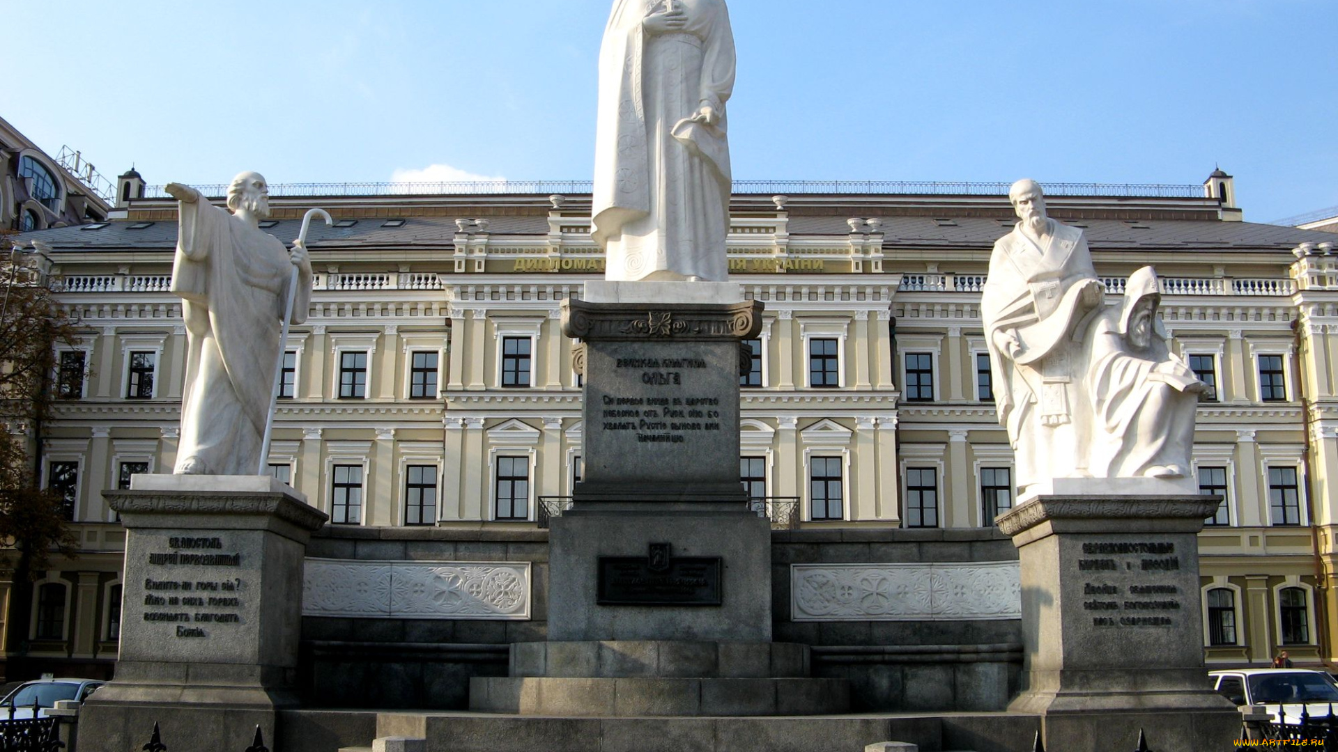 памятник, княгине, ольге, города, киев, украина, михайловская, площадь, княгиня, ольга