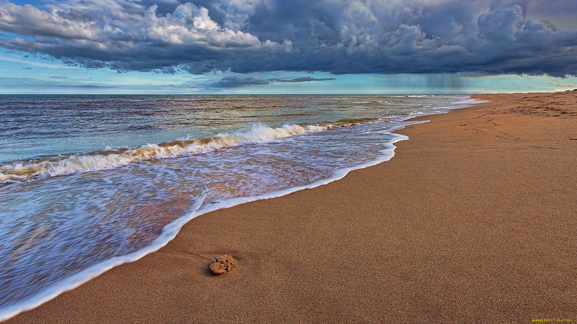 природа, побережье, волны, песок