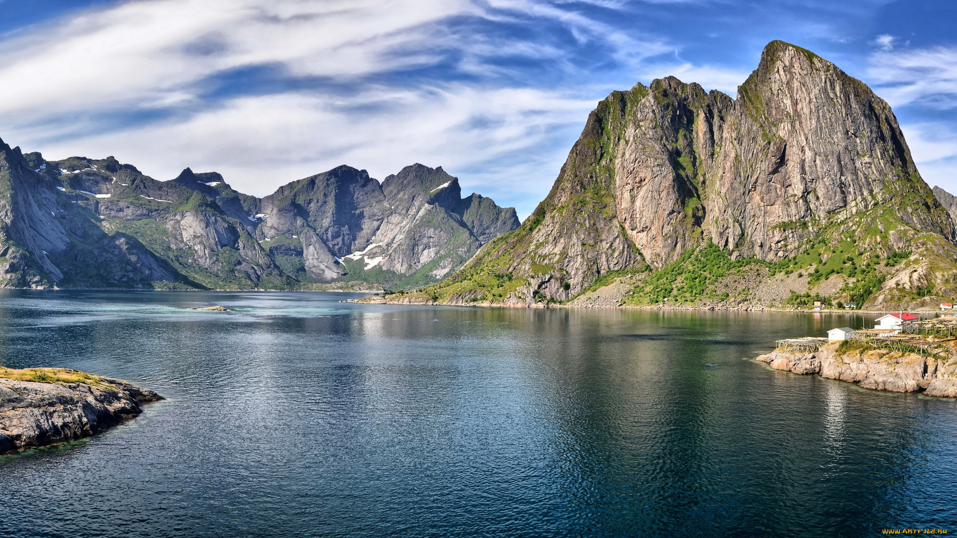 природа, реки, озера, фьорд, гора