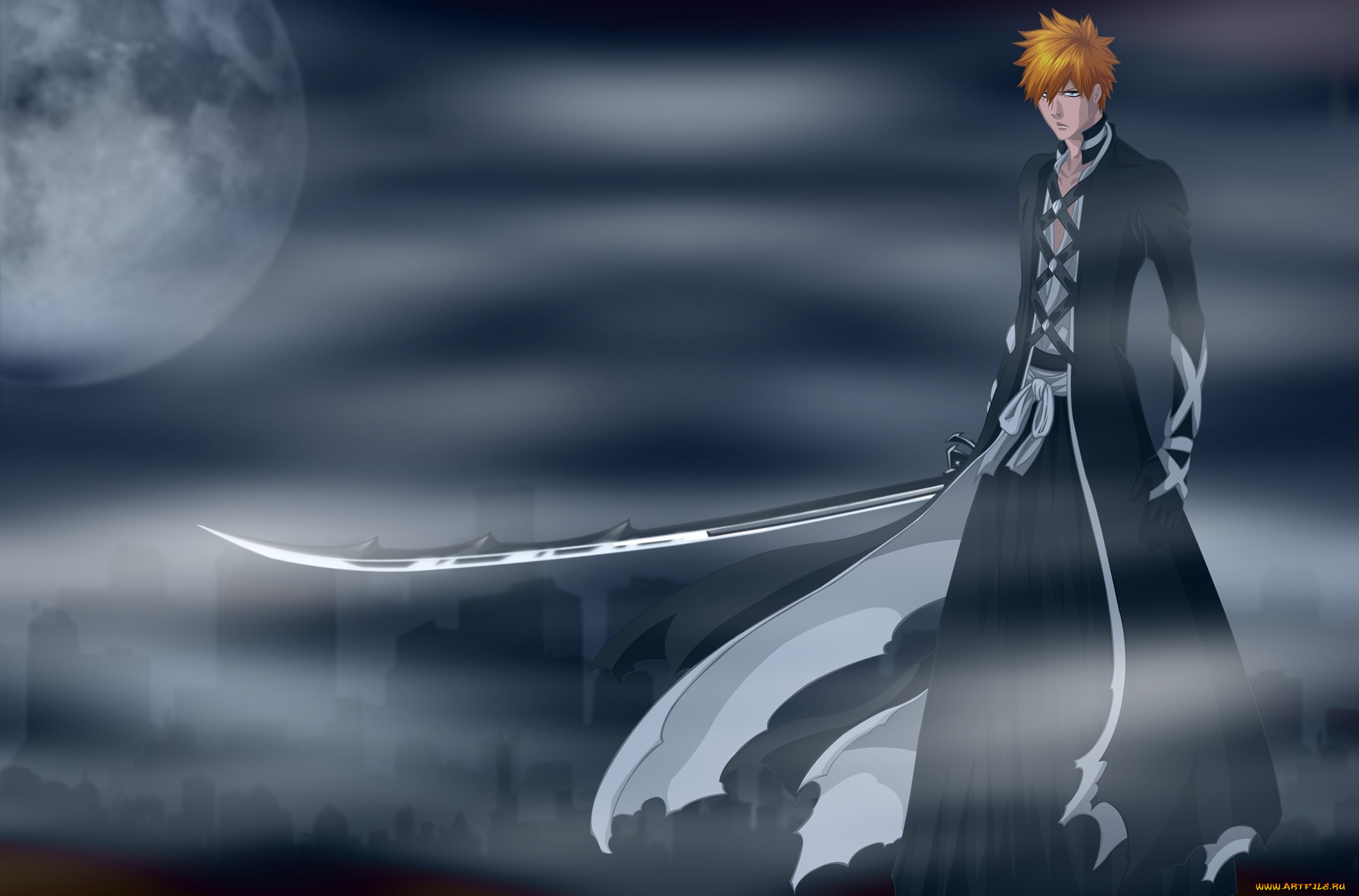 аниме, bleach, ichigo, kurosaki, банкай