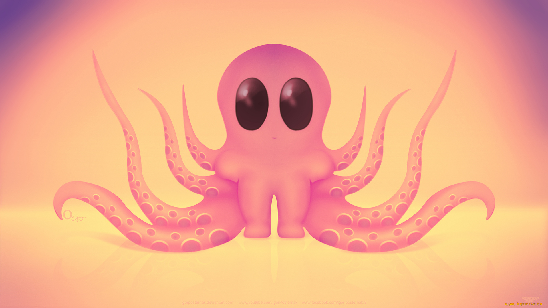 рисованное, минимализм, octopus